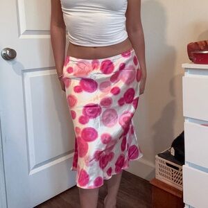 Nine West Vibrant Pink and White A-Line Skirt
